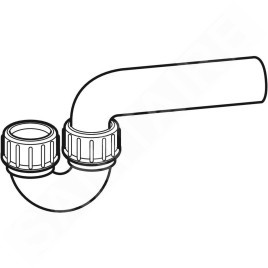Geberit Accessoires - Siphon pour éviers, avec raccord à joint américain, entrée / sortie horizontale, d 56 mm, d1 56 mm