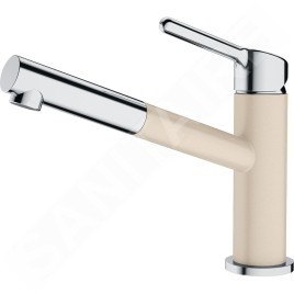 Franke Orbit - Mitigeur d'évier FC 3055.085 avec douchette extractible, chrome / sable tachetée 115.0623.136