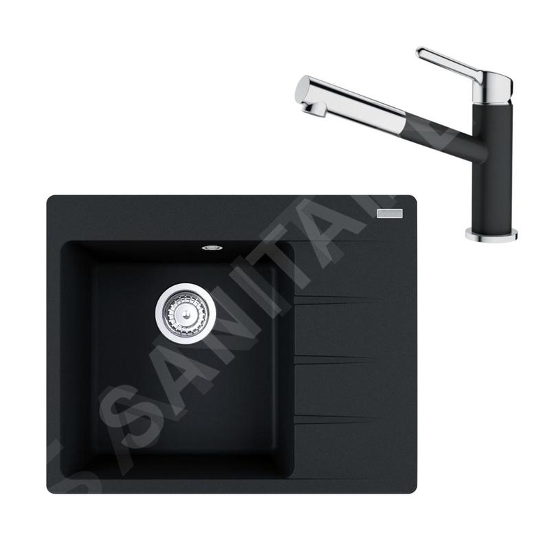 Franke Colonnes - Set G215, évier en fragranit CNG 611-62 TL / 2 et mitigeur FC 3055.071, onyx / chrome 114.0650.772 Franke Colonnes - Set G215, évier en fragranit CNG 611-62 TL / 2 et mitigeur FC 3055.071, onyx / chrome 114.0650.772
