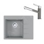Franke Colonnes - Set G215, évier en fragranit CNG 611-62 TL / 2 et mitigeur FC 3055.084, pierre grise / chrome 114.0650.773 Franke Colonnes - Set G215, évier en fragranit CNG 611-62 TL / 2 et mitigeur FC 3055.084, pierre grise / chrome 114.0650.773