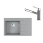 Franke Colonnes - Set G219, évier en fragranit CNG 611-78 TL / 2 et mitigeur FC 3055.084, pierre grise / chrome 114.0650.827 Franke Colonnes - Set G219, évier en fragranit CNG 611-78 TL / 2 et mitigeur FC 3055.084, pierre grise / chrome 114.0650.827