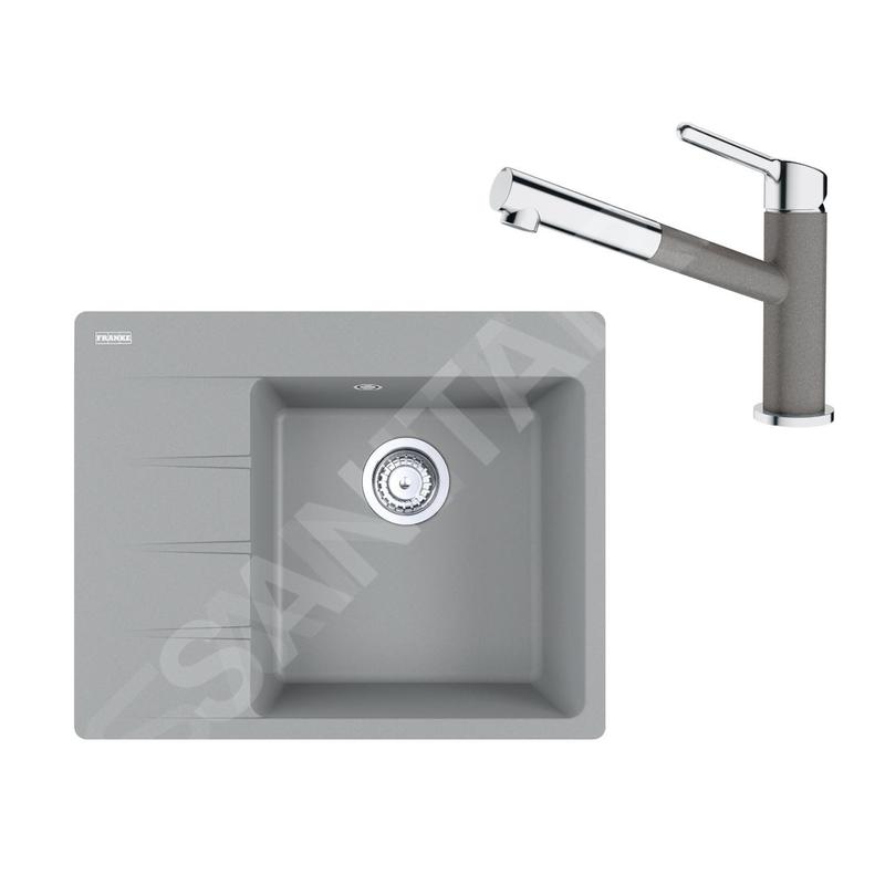 Franke Colonnes - Set G223, évier en fragranit CNG 611-62 TL / 7 et mitigeur FC 3055.084, pierre grise 114.0650.777 Franke Colonnes - Set G223, évier en fragranit CNG 611-62 TL / 7 et mitigeur FC 3055.084, pierre grise 114.0650.777