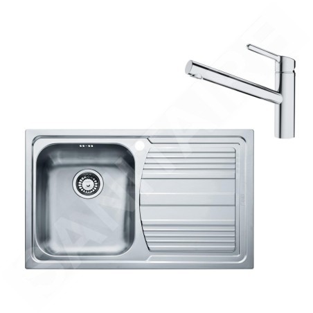 Franke Colonnes - Set N82, évier en inox LLX 611/2 et mitigeur FC 3054.031, inox / chrome 101.0650.595