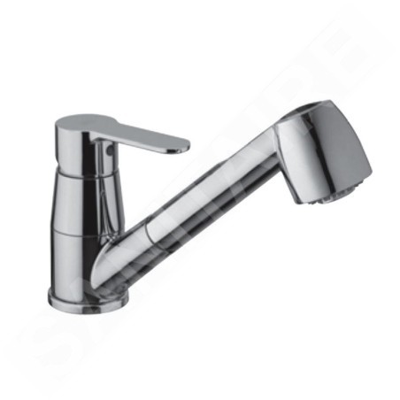 Paffoni Blu - Mitigeur d'évier avec douchette extractible, chrome BLU183CR