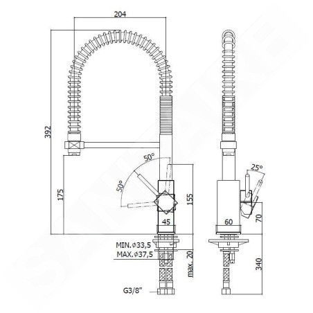 Paffoni Level - Mitigeur d'évier avec bras flexible, inox LEA176ST
