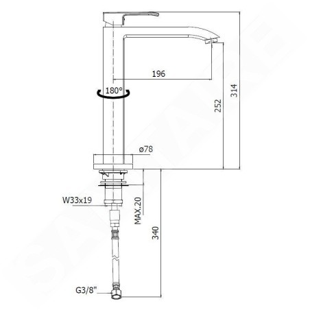 Paffoni Level - Mitigeur d'évier, inox LES188ST