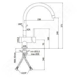 Paffoni Light - Mitigeur d'évier, inox LIG280ST