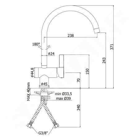 Paffoni Rock - Mitigeur d'évier, inox RO180ST