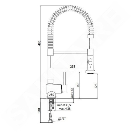 Paffoni Stick - Mitigeur d'évier avec bras flexible, chrome SK176CR