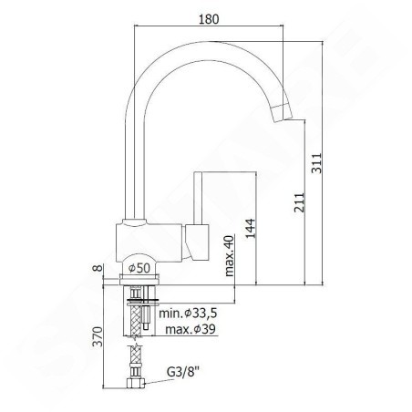 Paffoni Stick - Mitigeur d'évier, inox SK180ST