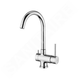 Paffoni Stick - Mitigeur d'évier avec vanne d'arrêt, chrome SK184CR