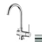 Paffoni Stick - Mitigeur d'évier avec vanne d'arrêt, inox SK184ST