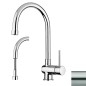 Paffoni Stick - Mitigeur d'évier avec douchette extractible, inox SK185ST
