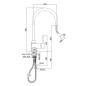 Paffoni Stick - Mitigeur d'évier avec douchette extractible, inox SK185ST