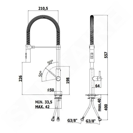 Paffoni Chef - Mitigeur d'évier avec bras flexible, chrome CH179CR