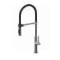 Paffoni Chef - Mitigeur d'évier avec bras flexible, chrome/noir mat CH179CRNO