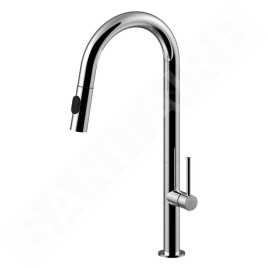 Paffoni Chef - Mitigeur d'évier avec douchette extractible, chrome CH185CR