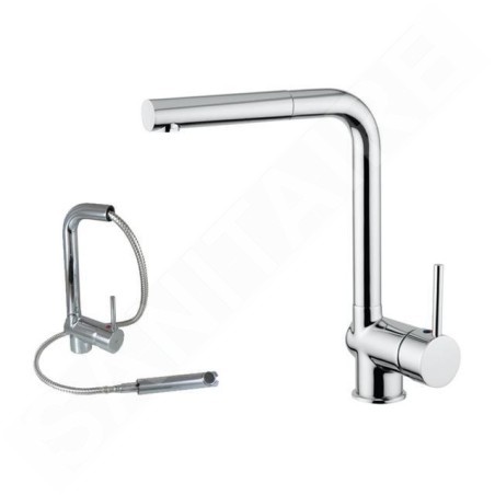 Alveus Robinetterie - Mitigeur d'évier Lamar, avec bec extractible, chrome K-KI111207