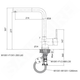 Alveus Robinetterie - Mitigeur d'évier Lamar, avec bec extractible, chrome K-KI111207