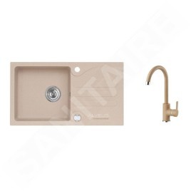 Alveus Sets - Ensemble d'évier Galapagos 30 et la robinetterie Tonia, beige SETA125