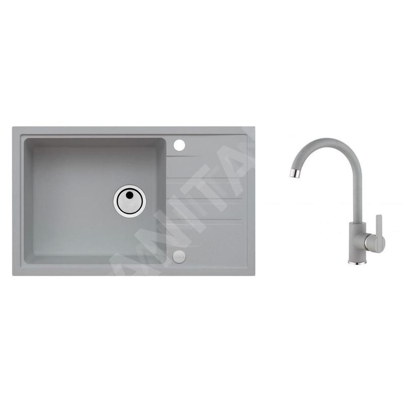 Alveus Sets - Ensemble d'évier Intermezzo 130 et la robinetterie Tonia, concrete SETA026 Alveus Sets - Ensemble d'évier Intermezzo 130 et la robinetterie Tonia, concrete SETA026