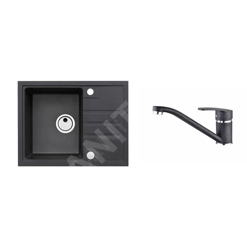 Alveus Sets - Ensemble d'évier Intermezzo 30 et la robinetterie Nina, carbone SETA002 Alveus Sets - Ensemble d'évier Intermezzo 30 et la robinetterie Nina, carbone SETA002