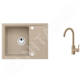 Alveus Sets - Ensemble d'évier Intermezzo 30 et robinetterie Tonia, beige SETA359