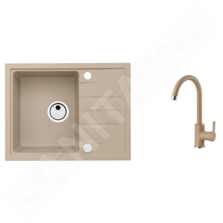 Alveus Sets - Ensemble d'évier Intermezzo 30 et robinetterie Tonia, beige SETA359
