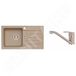 Alveus Sets - Ensemble d'évier Niagara 30 et la robinetterie Nina, beige SETA141