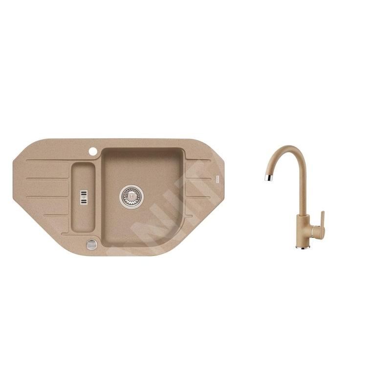 Alveus Sets - Ensemble d'évier Niagara 60 et la robinetterie Tonia, beige SETA165 Alveus Sets - Ensemble d'évier Niagara 60 et la robinetterie Tonia, beige SETA165