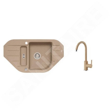 Alveus Sets - Ensemble d'évier Niagara 60 et la robinetterie Tonia, beige SETA165