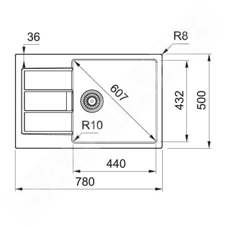 Franke Sirius 2.0 - Évier en tectonite S2D 611-78 XL, 780x500 mm, beige 143.0670.897