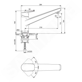 Ideal Standard CeraPlan - Mitigeur d'évier, BlueStart, chrome BD323AA