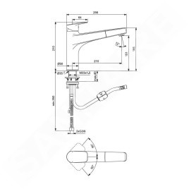 Ideal Standard CeraPlan - Mitigeur d'évier avec bec extractible, BlueStart, chrome BD332AA