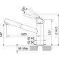 Franke Colonnes - Ensemble G215, évier en fragranit CNG 611-62 TL / 2 et mitigeur FC 3055.901, noir mat / chrome 114.0675.669 Franke Colonnes - Ensemble G215, évier en fragranit CNG 611-62 TL / 2 et mitigeur FC 3055.901, noir mat / chrome 114.0675.669