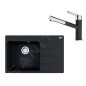 Franke Colonnes - Ensemble G219, évier en fragranit CNG 611-78 TL / 2 et mitigeur FC 3055.901, noir mat / chrome 114.0675.671 Franke Colonnes - Ensemble G219, évier en fragranit CNG 611-78 TL / 2 et mitigeur FC 3055.901, noir mat / chrome 114.0675.671