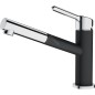 Franke Colonnes - Ensemble G219, évier en fragranit CNG 611-78 TL / 2 et mitigeur FC 3055.901, noir mat / chrome 114.0675.671 Franke Colonnes - Ensemble G219, évier en fragranit CNG 611-78 TL / 2 et mitigeur FC 3055.901, noir mat / chrome 114.0675.671