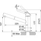 Franke Colonnes - Ensemble G227, évier en fragranit CNG 611-78 TL / 7 et mitigeur FC 3055.071, noir mat / chrome 114.0675.670 Franke Colonnes - Ensemble G227, évier en fragranit CNG 611-78 TL / 7 et mitigeur FC 3055.071, noir mat / chrome 114.0675.670