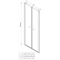 Aqualine Cabines de douche - Porte de douche Pilot, en deux parties 1000 mm, aluminium brillant/verre Brick PT102