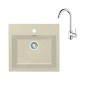 Franke Colonnes - Ensemble de cuisine T102, évier en tectonite SID 610 et mitigeur FP 9000.031, beige / chrome 143.0675.722 Franke Colonnes - Ensemble de cuisine T102, évier en tectonite SID 610 et mitigeur FP 9000.031, beige / chrome 143.0675.722