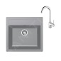 Franke Colonnes - Ensemble de cuisine T102, évier en tectonite SID 610 et mitigeur FP 9000.031, gris / chrome 143.0675.721 Franke Colonnes - Ensemble de cuisine T102, évier en tectonite SID 610 et mitigeur FP 9000.031, gris / chrome 143.0675.721