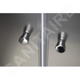 Aqualine Cabines de douche - Porte de douche Pilot, en deux parties 1000 mm, aluminium brillant/verre Brick PT102