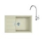Franke Colonnes - Ensemble de cuisine T106, évier en tectonite S2D 611-78 XL et mitigeur FP 9000.031, beige / chrome Franke Colonnes - Ensemble de cuisine T106, évier en tectonite S2D 611-78 XL et mitigeur FP 9000.031, beige / chrome
