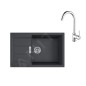 Franke Colonnes - Ensemble de cuisine T106, évier en tectonite S2D 611-78 XL et mitigeur FP 9000.031, noir / chrome 143.0675.732 Franke Colonnes - Ensemble de cuisine T106, évier en tectonite S2D 611-78 XL et mitigeur FP 9000.031, noir / chrome 143.0675.732