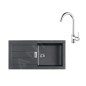 Franke Colonnes - Ensemble de cuisine T108, évier en tectonite S2D 611-100 et mitigeur FP 9000.31, noir / chrome 143.0675.739 Franke Colonnes - Ensemble de cuisine T108, évier en tectonite S2D 611-100 et mitigeur FP 9000.31, noir / chrome 143.0675.739