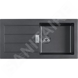 Franke Colonnes - Ensemble de cuisine T108, évier en tectonite S2D 611-100 et mitigeur FP 9000.31, noir / chrome 143.0675.739
