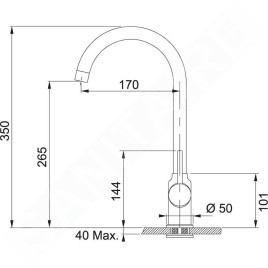Franke Colonnes - Ensemble T94, évier en tectonite OID 611-62 et mitigeur FP 9000.031, gris / chrome 143.0675.616