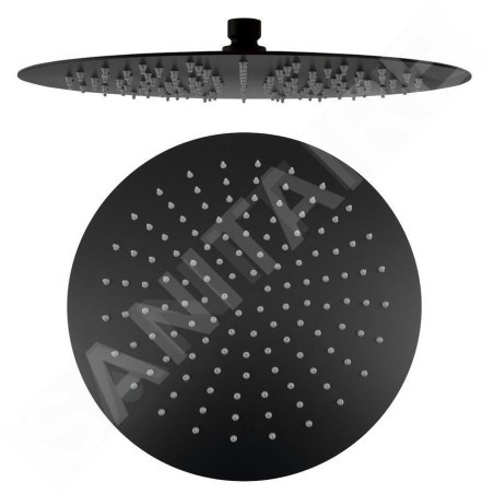Sapho Slim - Tête de douche, diamètre 300 mm, noir mat MS573B