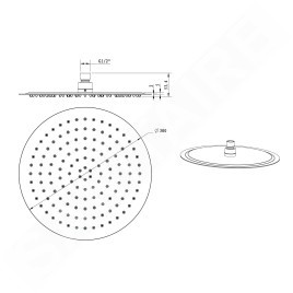 Sapho Slim - Tête de douche, diamètre 300 mm, noir mat MS573B