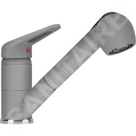 Franke Colonnes - Ensemble de cuisine G138, évier en fragranit BFG 611 et mitigeur FC 9547.424, pierre gris 114.0510.597